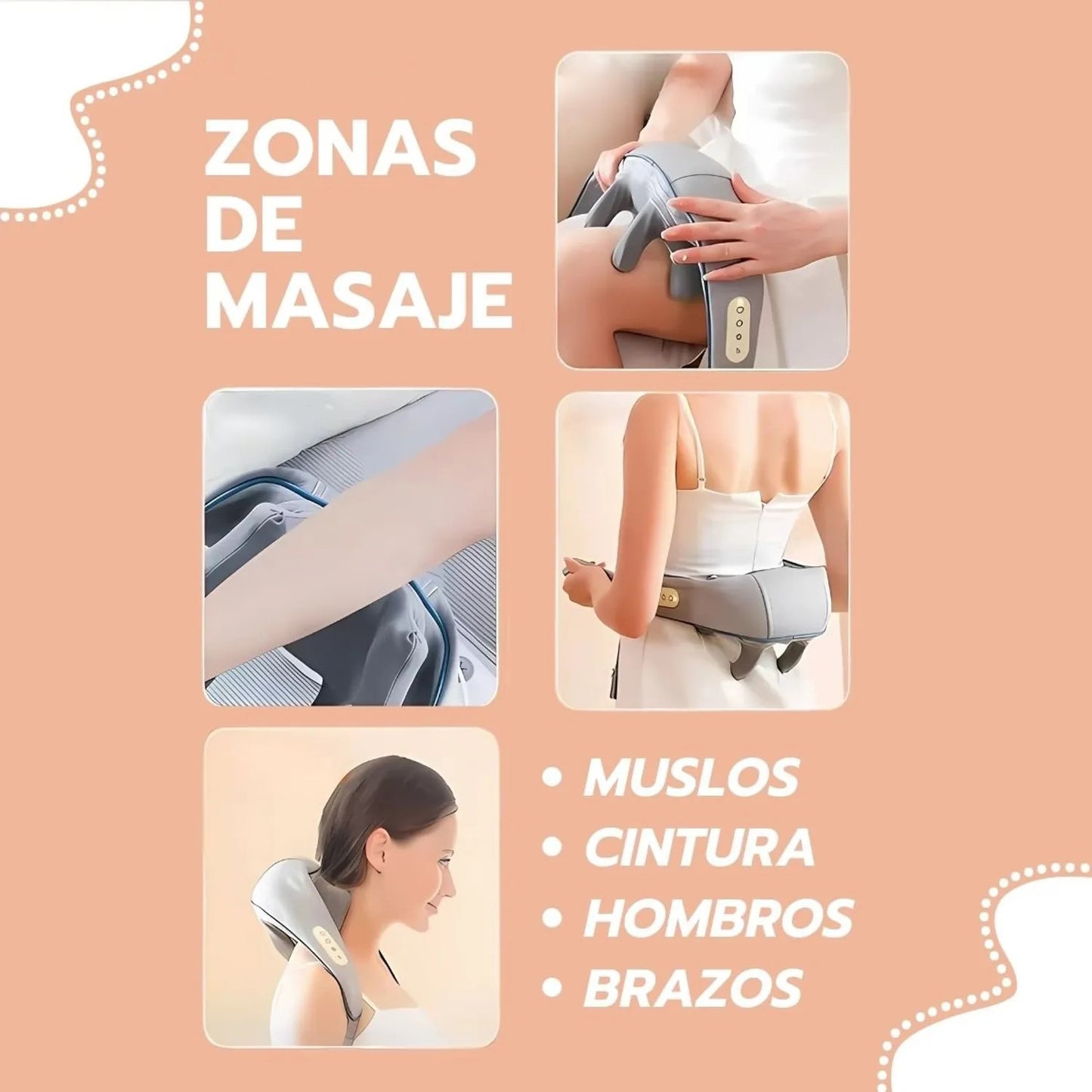 Masajeador Inalámbrico de Cuello, Espalda y Piernas
